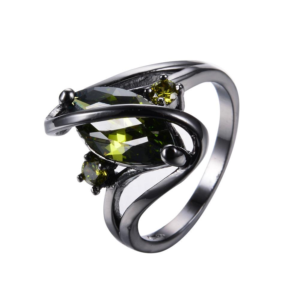 Black Gold S-shaped Zircon High-end Diamond-encrusted Ring for Men, Simple European and American Style Ring