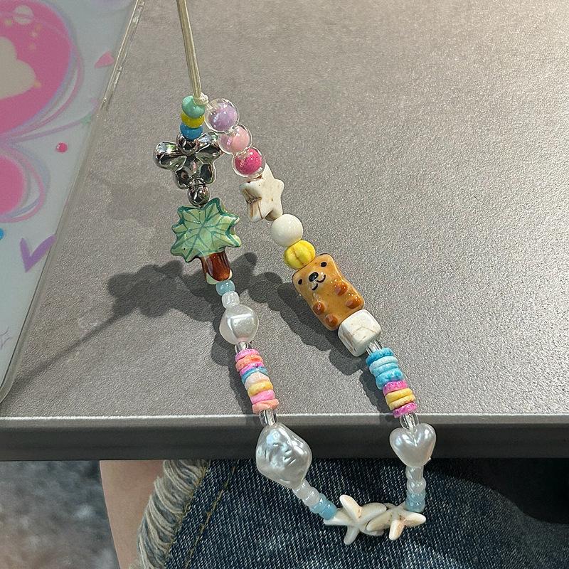 Mobile Phone Hang Rope Acrylic Phone Strap Coconut Tree Strap Decorative Starfish Phone Accessory For Photography Camera Diy