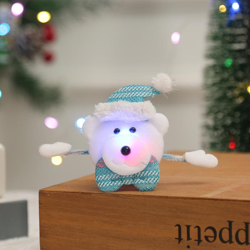 Creative Christmas Children's Gift Glowing Santa Claus Snowman Pat Circle Bracelet Christmas Gift Snap Circle