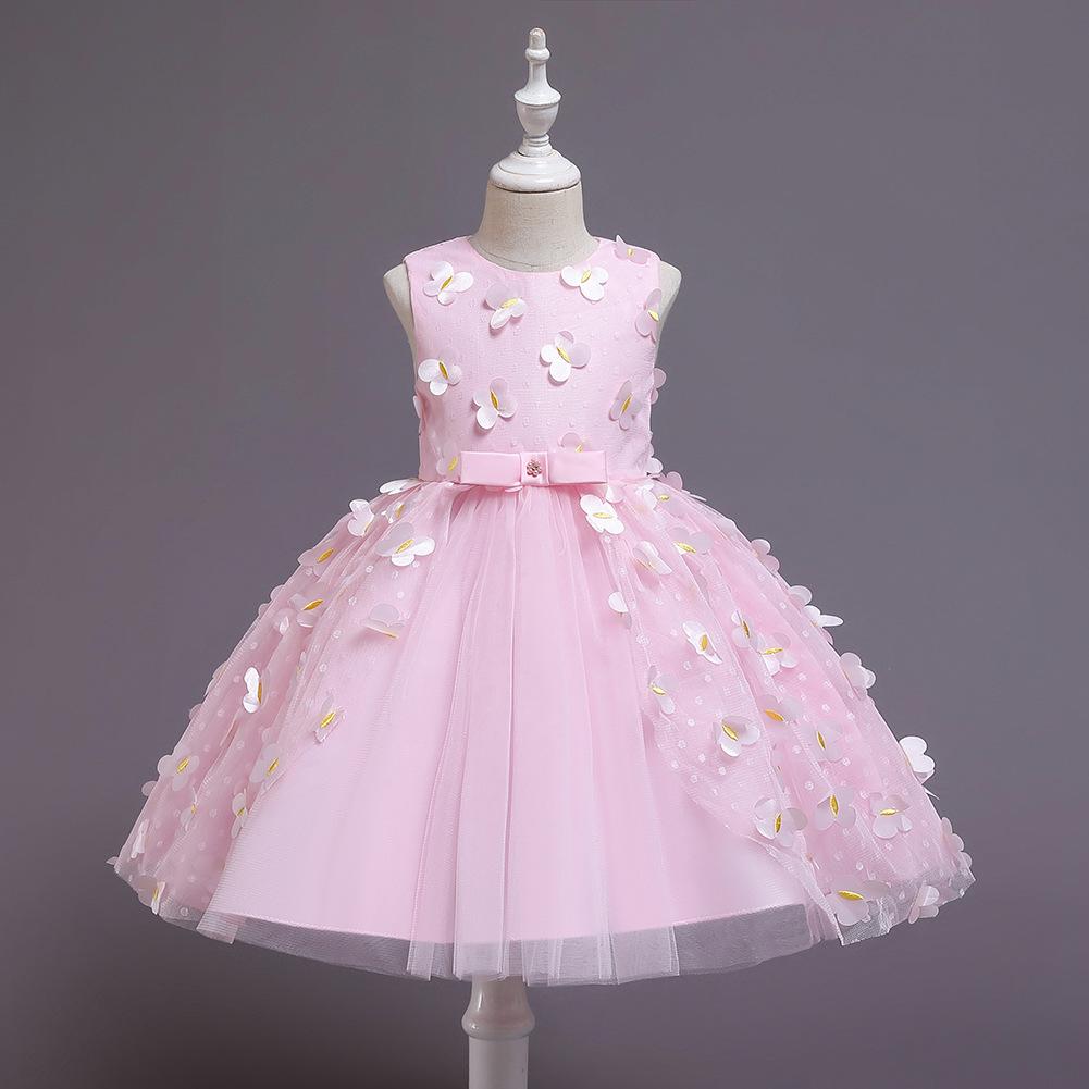 Korean Girls Runway Performance Dress Infant Toddler Birthday Party Dress Floral Princess Dress Girls Ruffles Dress