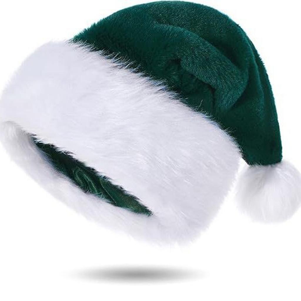 Chapeau de Noël en Peluche pour Adulte avec Bordure Noire, Chapeau de Fête Multicolore pour les Célébrations des Fêtes