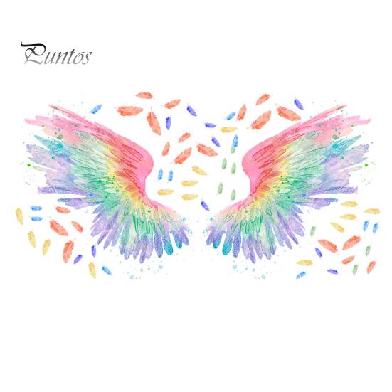 Wall Sticker Vibrant Color Angel Wings Wall Art Decal Creative Removable Sticker for Home Decoration