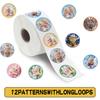 500 Pieces Per Roll Rab Cloth Cute Cartoon Image Avatar Children and Students Reward Decorative Hand Account Sticker Roll Batch