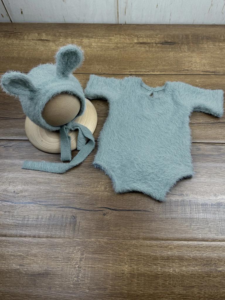 Newborn Photography Props Knitted Outfit Rabbit Doll Baby Cosplay Glasses Baby Photoshoot Props Accessories Photoshoot Outfit