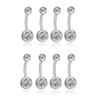 14G Stainless Steel Double Diamond Multi-Size Belly Ring Piercing Jewelry for Dance