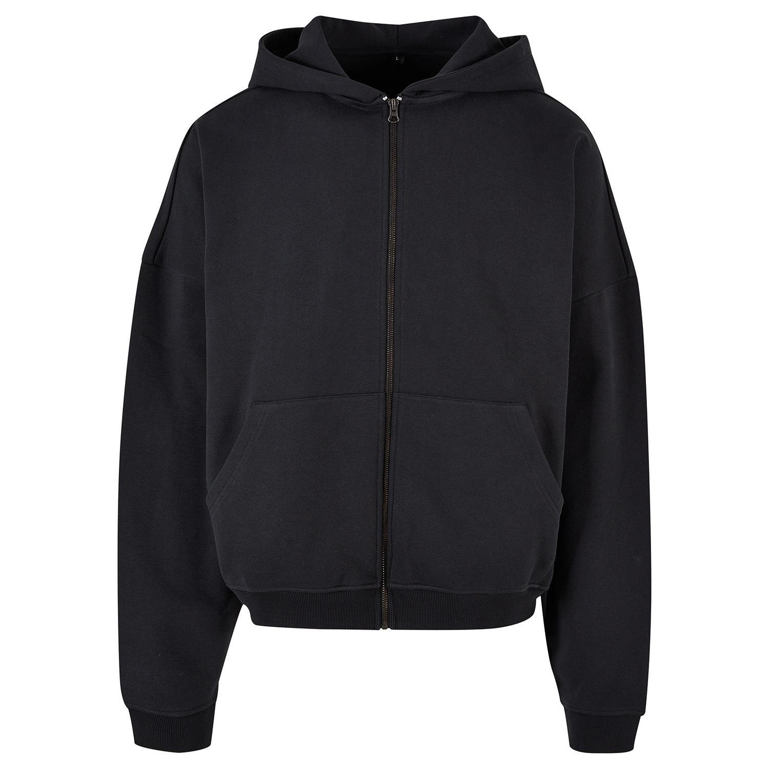 Build Your Brand herenhoodie met volledige ritssluiting uit de jaren 90 XS zwart