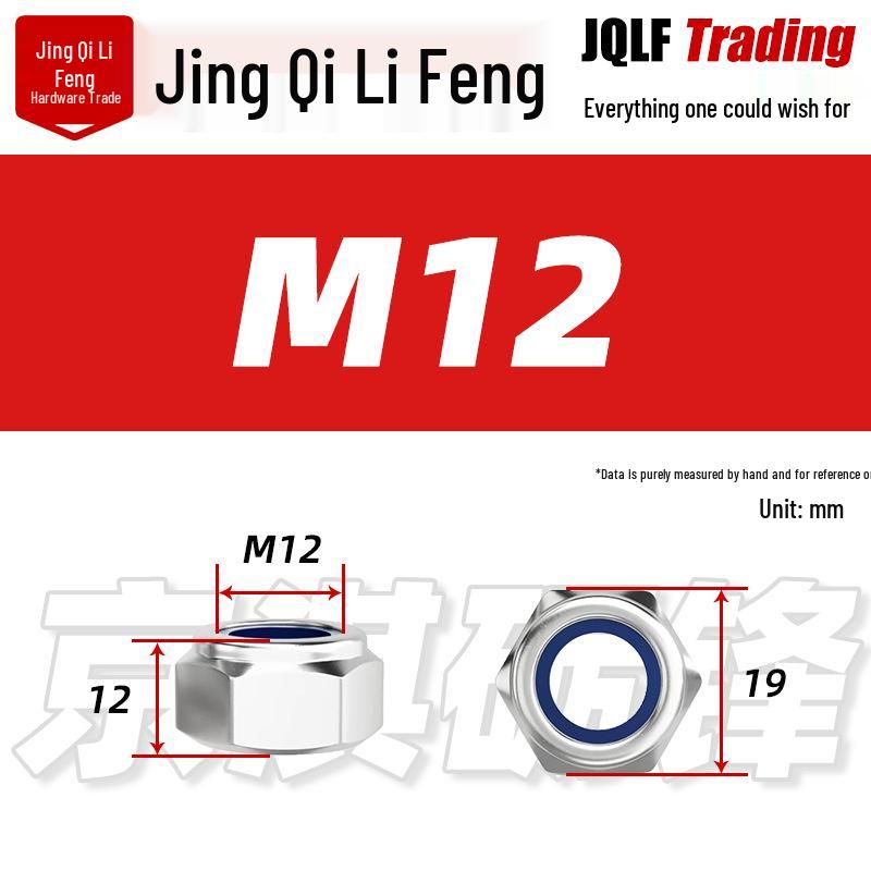 201 Stainless Steel Hex Nut with Nylon Insert, Self-Locking M4-M20