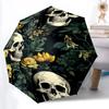 1pc Skull Floral Fashionable Automatic Opening/Closing Folding Umbrella with 8 Bones, Windproof Portable, Daily Use81