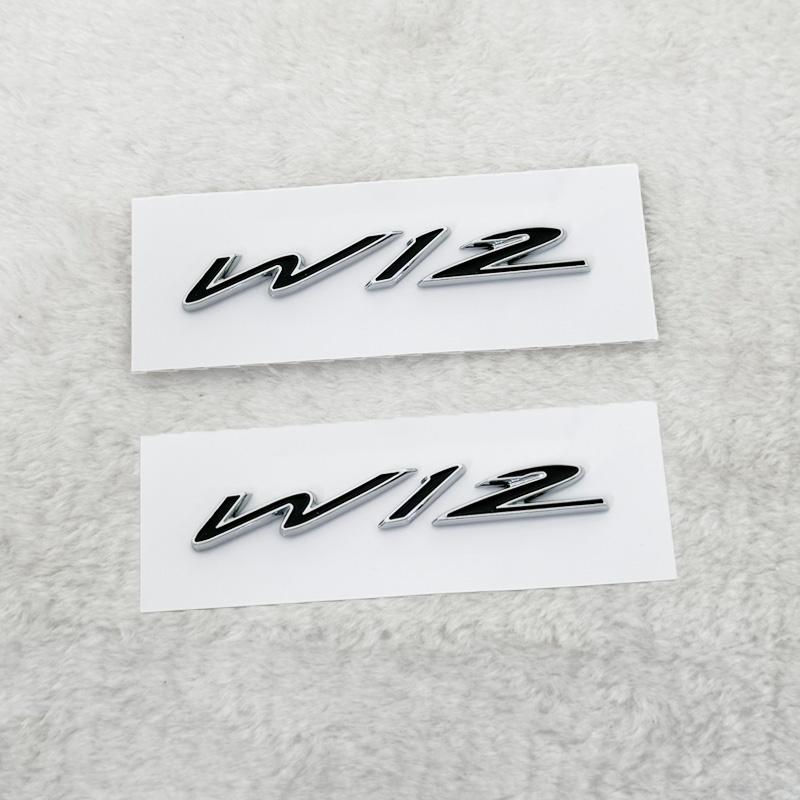 Car W12 Logo Trunk Fender Body Badge Emblem Decals Sticker For Bentley Continental GT Flying Spur Bentayga Mulsanne PartsQ6 FRCH5