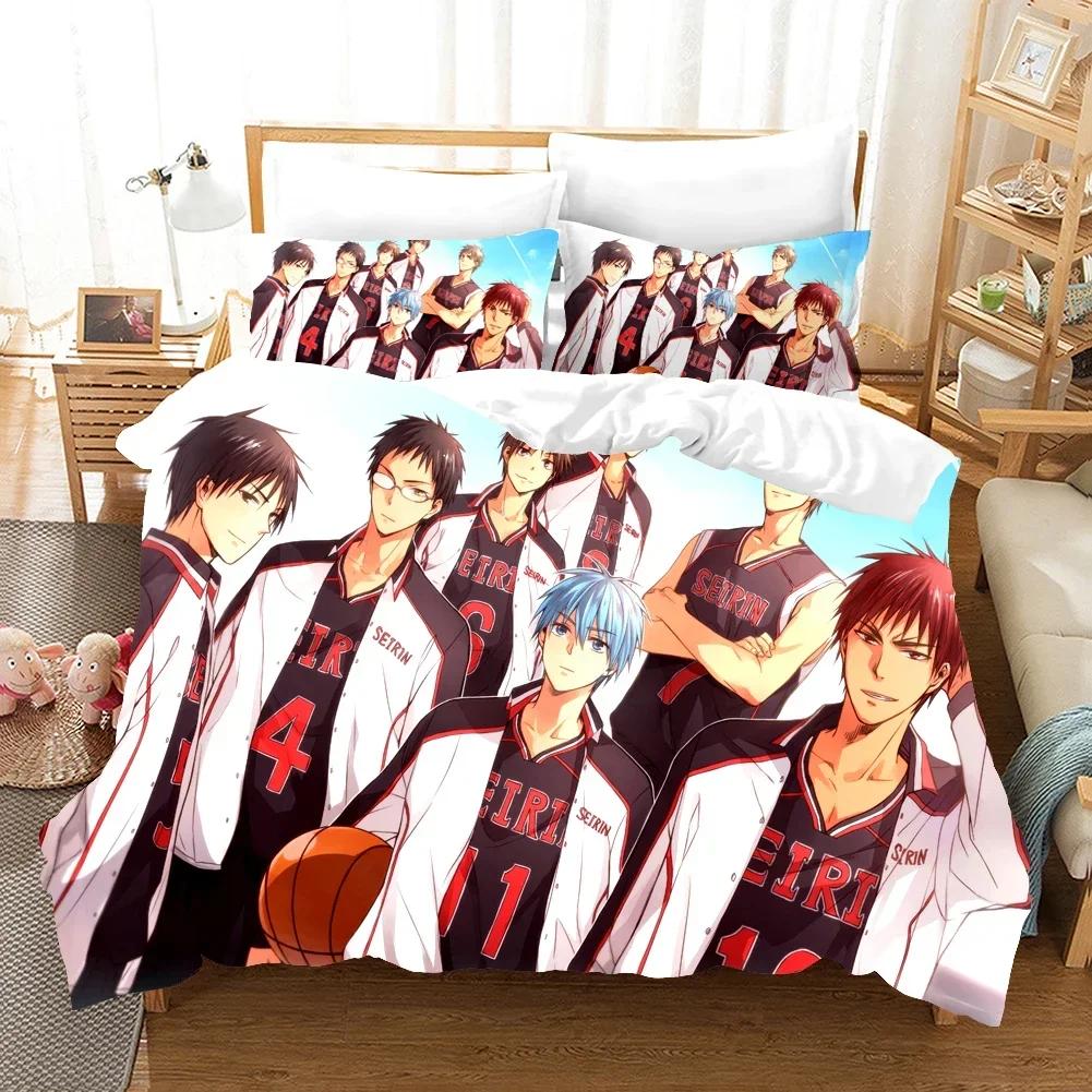Luxury New 3D Print Anime Kids Kuroko's Basketball Bedding Set Luxury Duvet Cover Set Home Textile Queen King Single Size