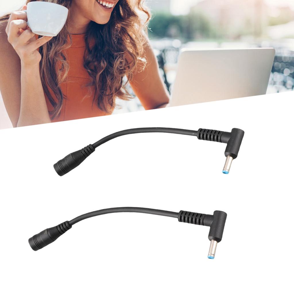 2pcs Power Adapter Cable Small Mouth Line 5.5x2.1mm Female To 4.5x3.0mm Male for HP Laptop