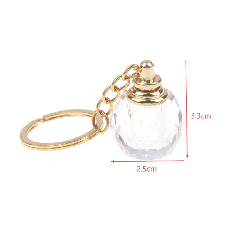 Elegante Mini Glazen Parfumflesje Sleutelhanger Draagbaar Navulbaar Glazen Flesje Met Dop Sleutelhanger Ideaal Cadeau Voor Vriendin, Verjaardag