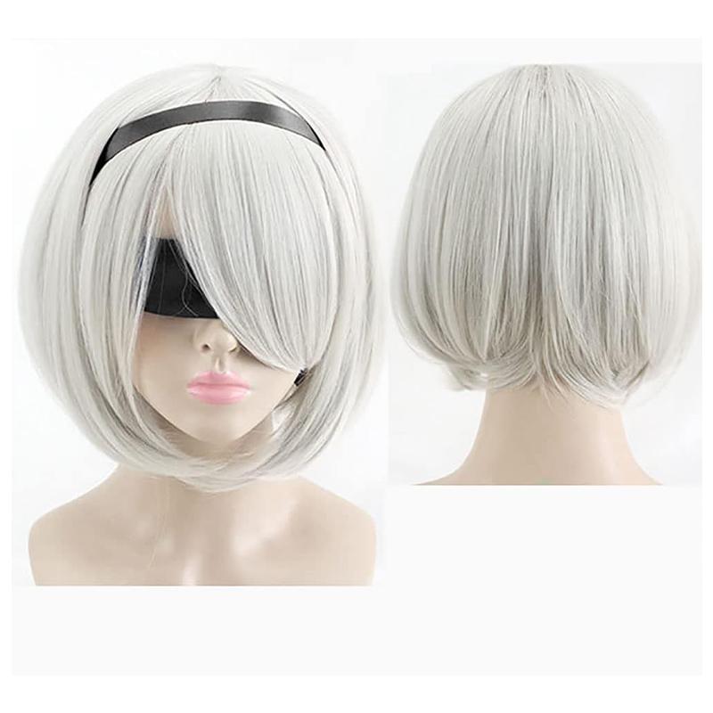 2B Neil cosplay costume, Neil Mechanical Era anime party full set role-playing performance dress set, black dress full set fancy party Halloween