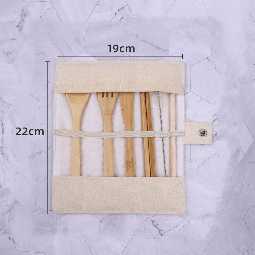 Eco-Friendly Bamboo Travel Tableware Portable Bamboo Cutlery Set with Knife Fork Spoon Chopsticks (BPA Free, FDA Certified)