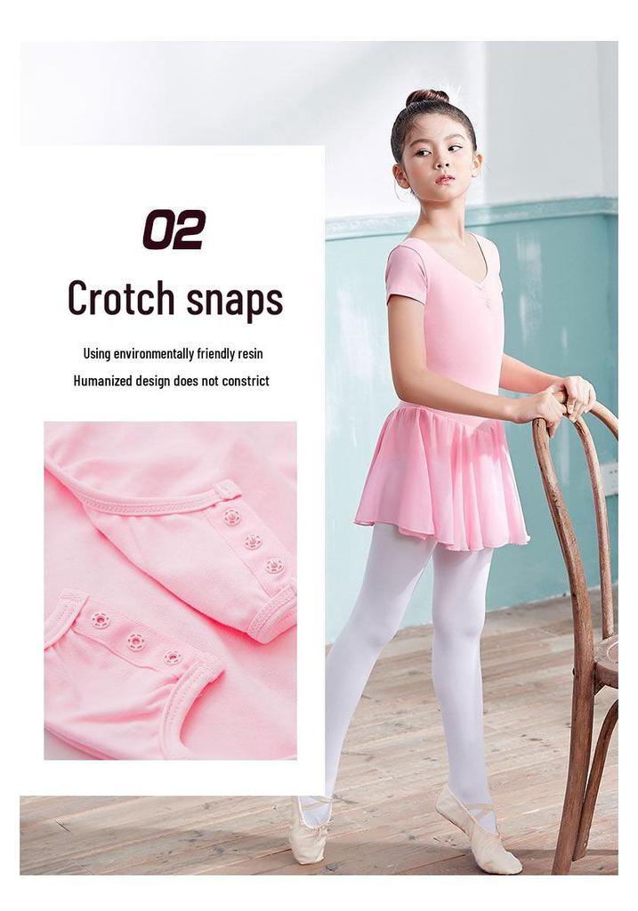 Girls' Dancewear: Summer Ballet Skirt, Toddler Exam Practice, Short-Sleeve One-Piece Skirt