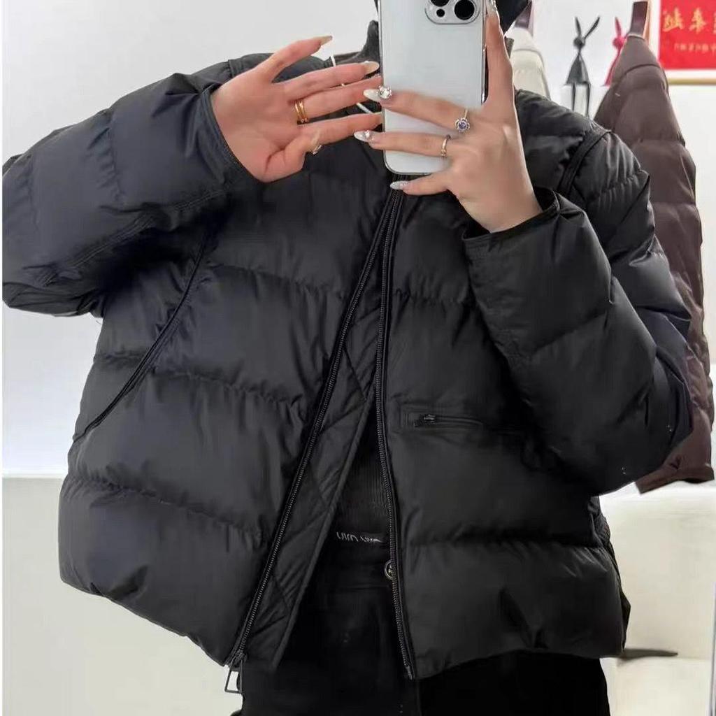2025 Women's Korean Style Lightweight Short Down Jacket - Trendy Round Neck Petite Fashion