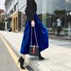 Womens Fashion Pleated Midi Long Skirt Female Korean Japanese Casual High Waist Skirts Spring