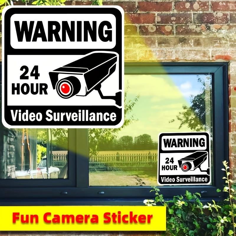2PCS Warning Stickers 24 HOUR VIDEO Surveillance Security Camera Alarm Sticker CCTV Video Warning Tape Home Store School Etc.