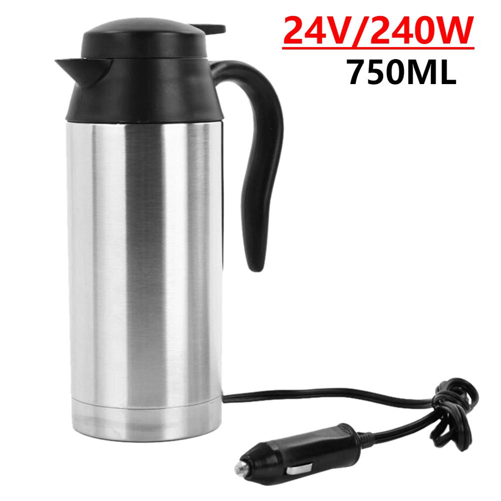 1200ML/750ML Large Capacity Car Hot Kettle Car Truck Water Heater Auto Shut Off 12/24 V Fast Boiling for Coffee Tea Drinks Pots