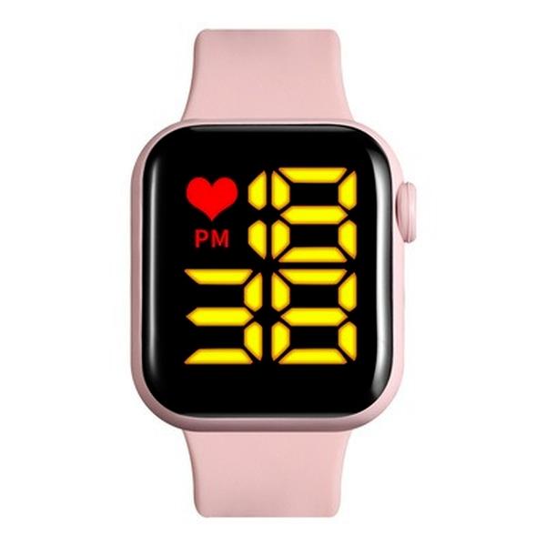 Small Square Couple Children's Watches Boys and Girls Sports Waterproof Apple LED Electronic Watches
