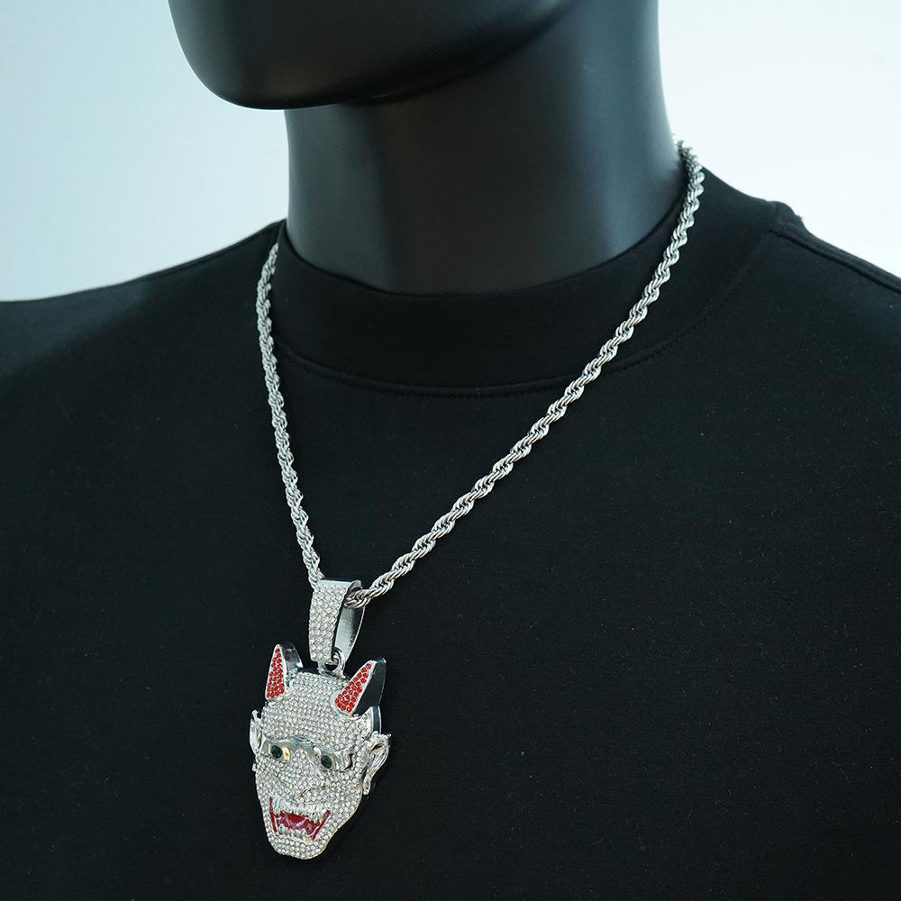 Hip Hop New Night Fork Monster Pendant Hip Hop Fashion Trendy Men's Necklace Accessories