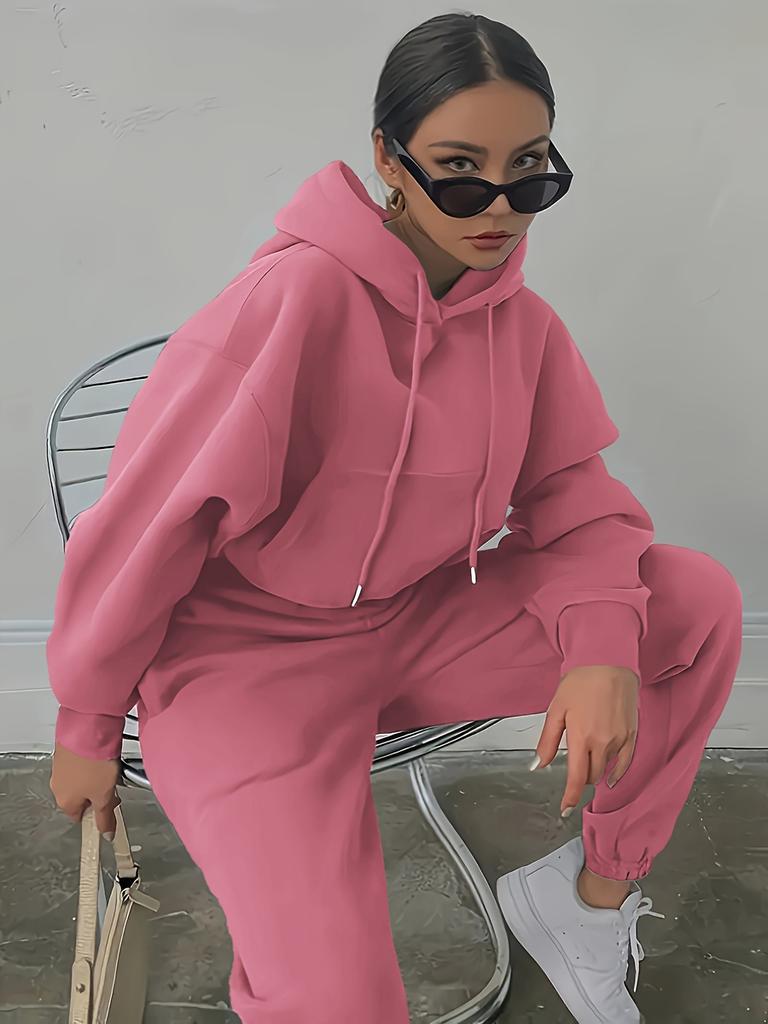 Autumn Winter Women's New Casual Hoodie Jacket Sportswear Set for Women