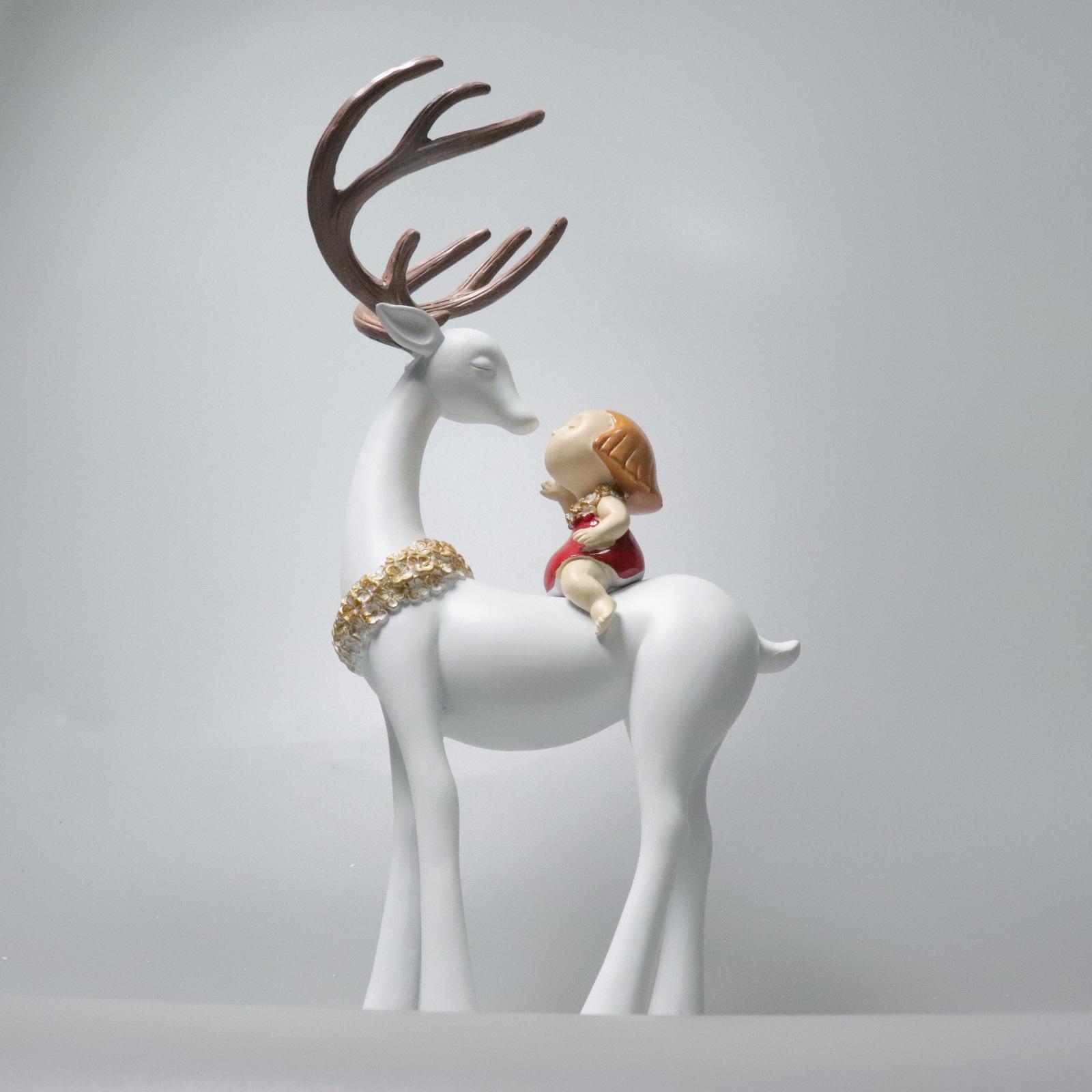 Elegant Lucky Deer Ornament: Luxury Home Decor for Living Room, Entryway, or Wine Cabinet - Perfect Housewarming Gift