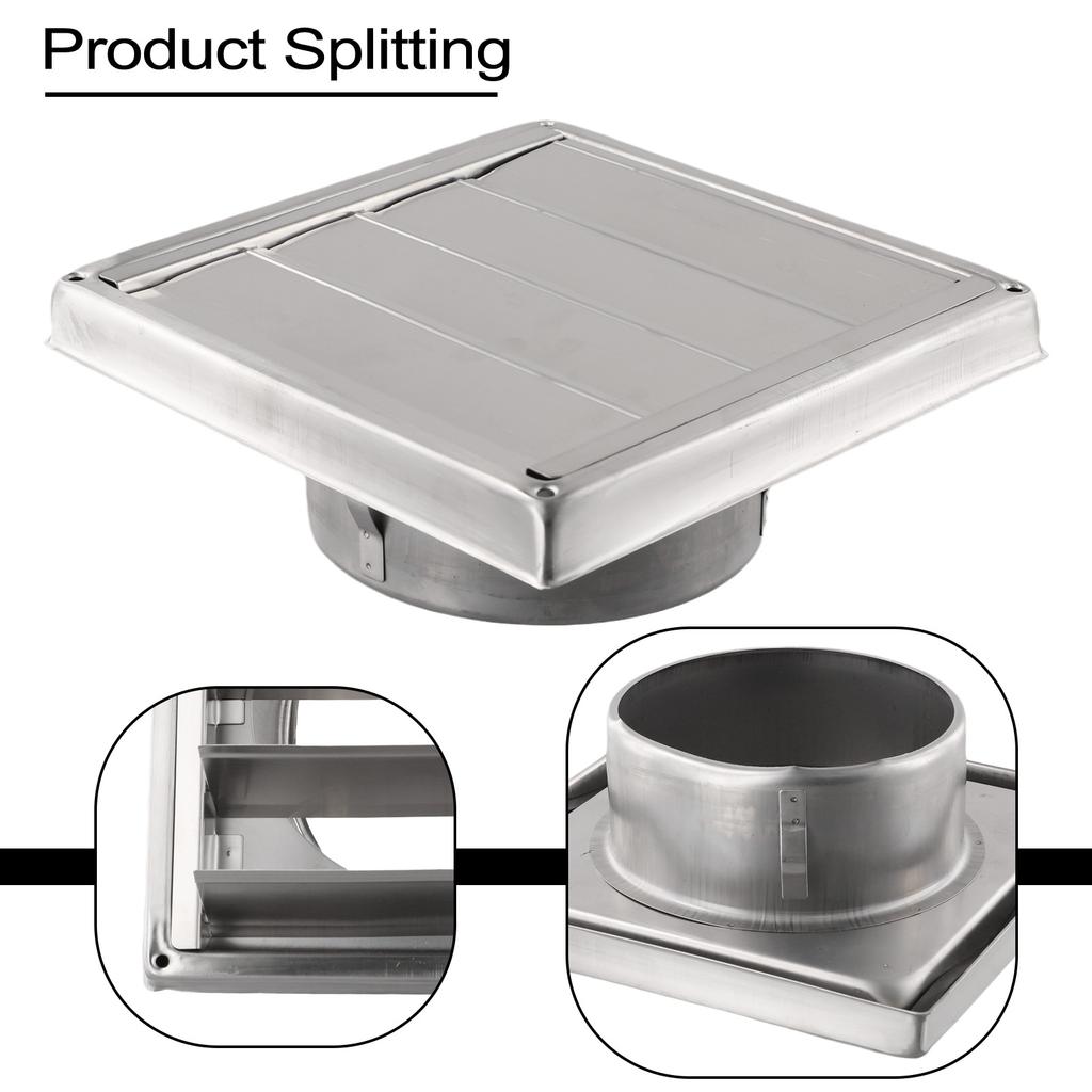 Zpětná klapka Nerezový ventilační kryt Gravitační mřížka Potrubní průduch