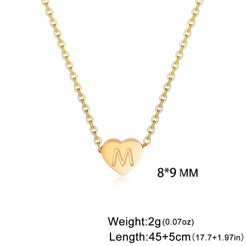 Cazador Stainless Steel Initial Letter Heart Pendant Necklaces for Women Choker Chain Jewelry Birthday Gifts Kpop Trend 2025