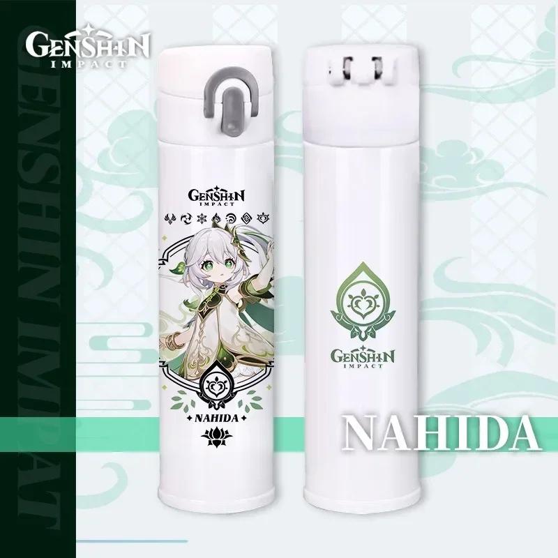 Genshin Thermos Cup Bottles Zhongli Beelzebul Genshin Impact Insulated Bottles Anime Coffee Water Cup Mug Vacuum Thermos Flask