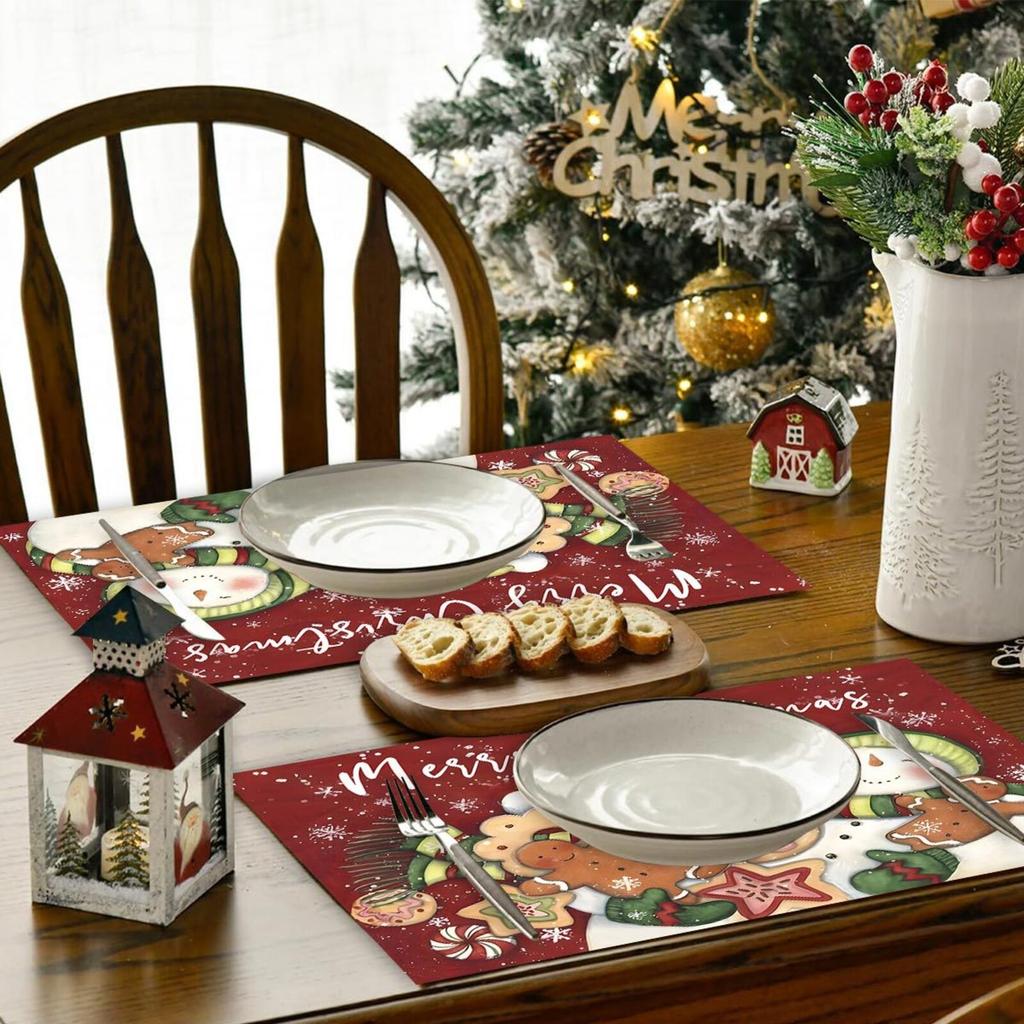 Christmas Placemats Cartoon Party Insulation Dining Table Christmas Atmosphere Placemats