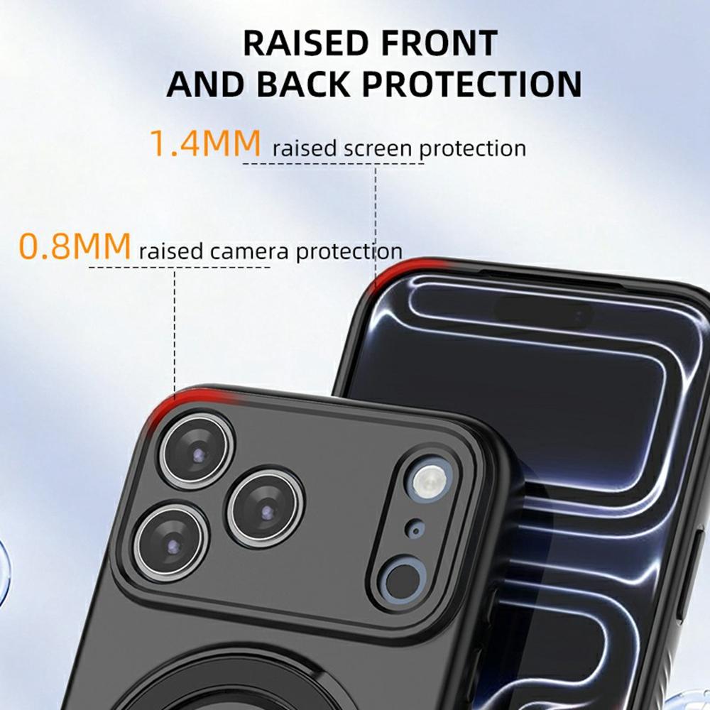 For iPhone 17 Pro Magnetic Case Rotating Kickstand TPU PC Phone Cover Compatible with MagSafe