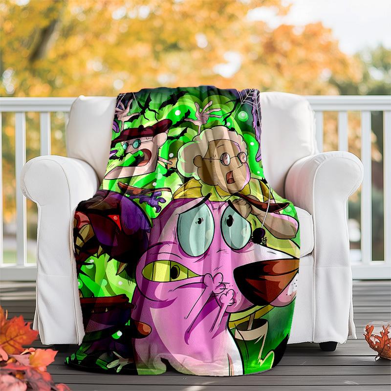 Courage the Cowardly Dog Printed Throw Blanket—lightweight,soft,warm;versatile Blanket for All Seasons—perfect As &air-conditioning Throw,nap Blanket