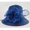 New hat women's summer straw visor sunscreen big edge organza flower straw hat beach hat