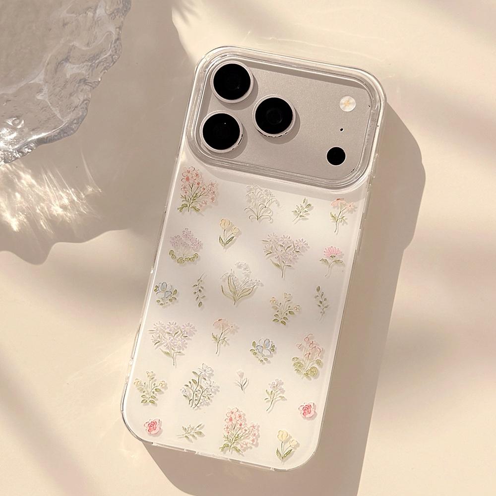 

Ins Cute Flowers Shockproof Phone Case For iPhone 17 16 15 14 13 12 11 Pro Max Plus Floral Hard PC Bumper Cases Cover PC&iPhone 14 Plus