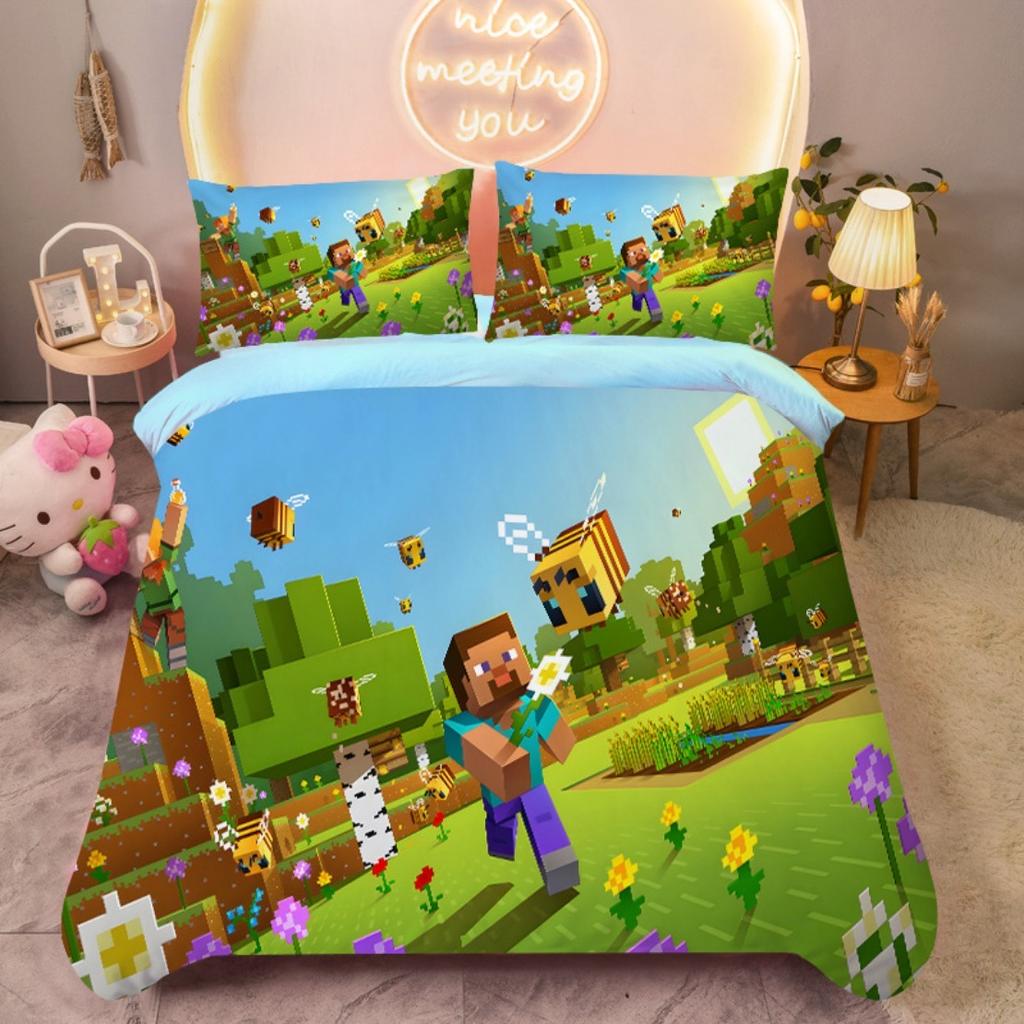 Anime quilt cover My World Duvet Cover My World Monster Hunters Bedding Set Pillowcases Bedclothes Children's Kids Adult