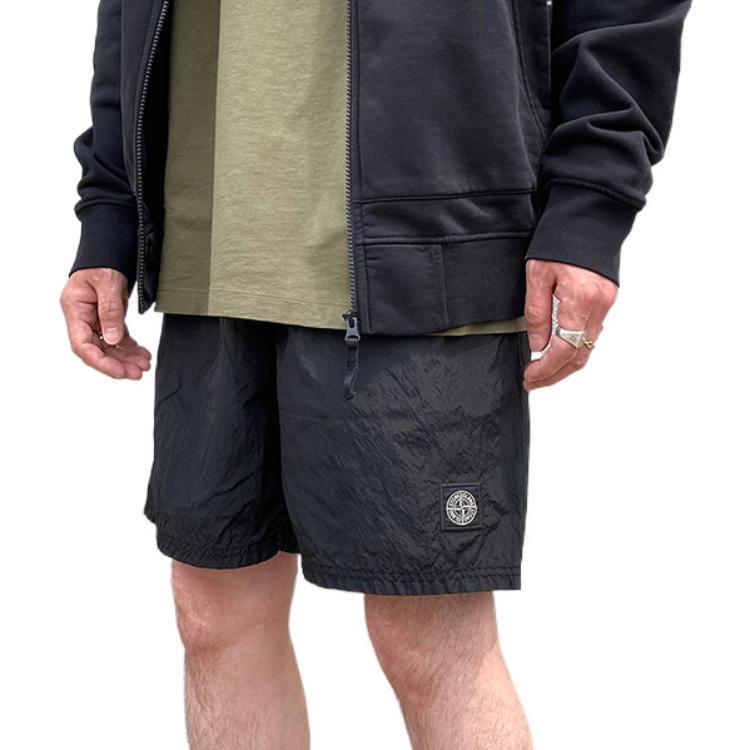 STONE ISLAND Patch Logo Swim Shorts Black Men Swimwear 7415B0943-V0029