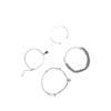 Simple Silver Smooth Fringed Bracelet Multi-Layer Chain Disc 4-Piece Bracelet Set