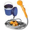 Portable Camping Shower with 20L Water Bucket 12V Pump Hiking Travel Outdoor Electric Bath Shower For Car Washer Pet Watering