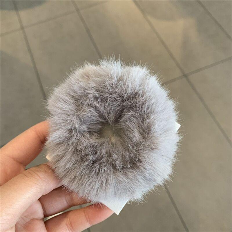 Elastic Faux Fur Hair Bands Scrunchies Vintage Girls Solid Ponytail Holder Rubber Headband Ties Fashion Women Hair Accessories