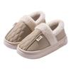 Waterproof cotton slippers women's winter new velvet warm root cotton drag couple thickened cotton shoes wool slippers shoes