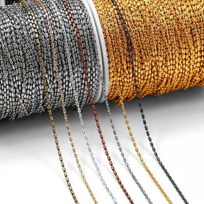 2M/lot 1.5mm Gold Cylindrical Bamboo Beads Ball Sausage Chains For DIY Necklaces Bracelet Jewelry Making Supplies Accessories