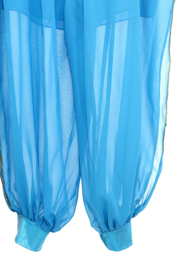 Shorts de Danse du Ventre pour Filles Chiffon Anneau O Taille Froncée Pantalon à Fente Latérale Costume d'Halloween Carnaval