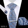 Men's Premium Polyester Tie, Pocket Square & Cufflink Set for Formal Events
