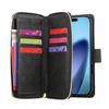 (Black) For iPhone 17 Pro Max Case Zipper Pocket 9 Card Slots PU Leather Phone Cover with Hand Strap