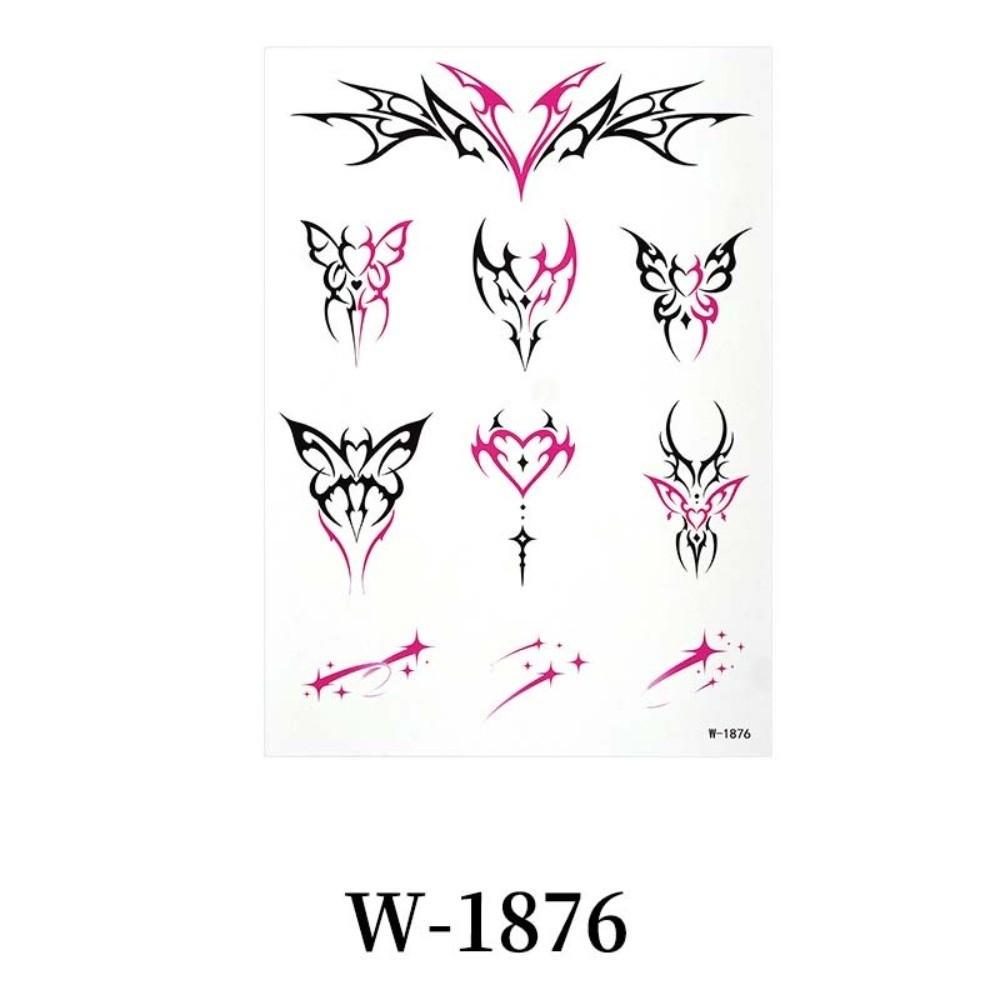 Y2k Spicy Girl Body Art Sticker Totem Butterfly Temporary Tattoo Leg/ Arm/ Hand/Foot