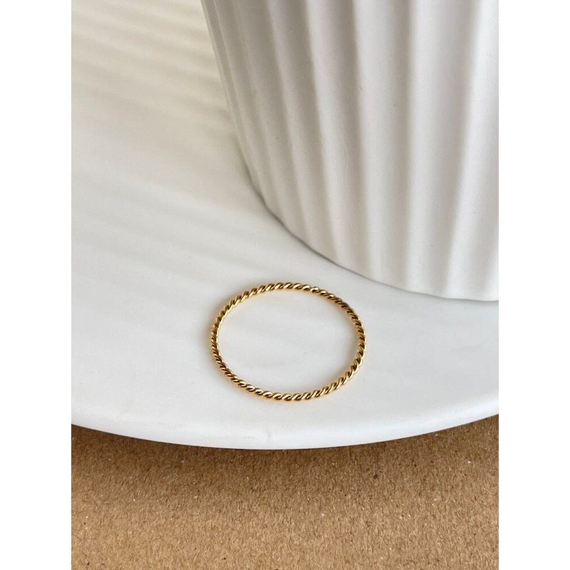 

European and American-Style Cable Stitch-Ring with Double Rings Extra Fine Cable Knit, Size 5