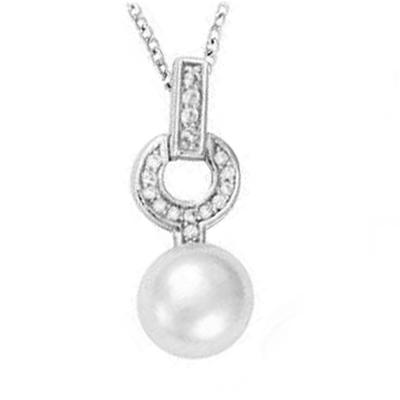 [L9541] - Silver Necklace 'Sissi' Silver-white (rhodium-plated) - 20x7 Mm