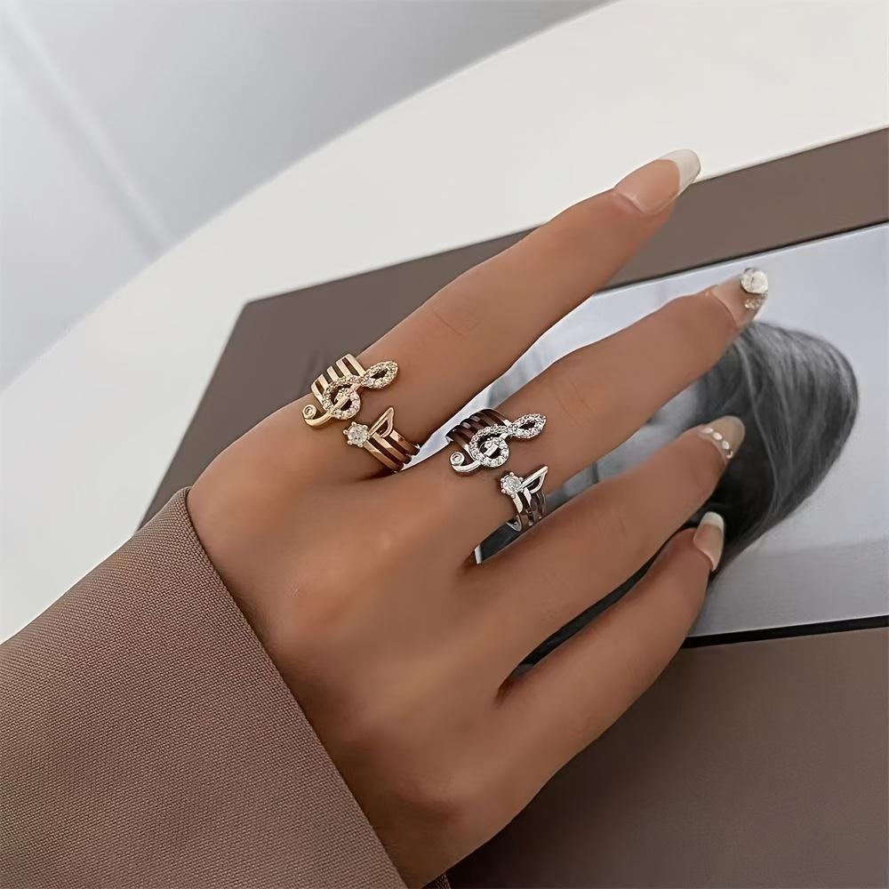 Musical Note Ring for Women, Fashionable Trend, High-end Atmosphere, Versatile Ring for Gift Selection, New for 2026