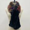 Women Stylish Luxury Scarf Natural Fluffy  Fox Fur Shawls Winter Female Warm Fashion Knitted Rabbit Fur Scarves 110x15x12cm